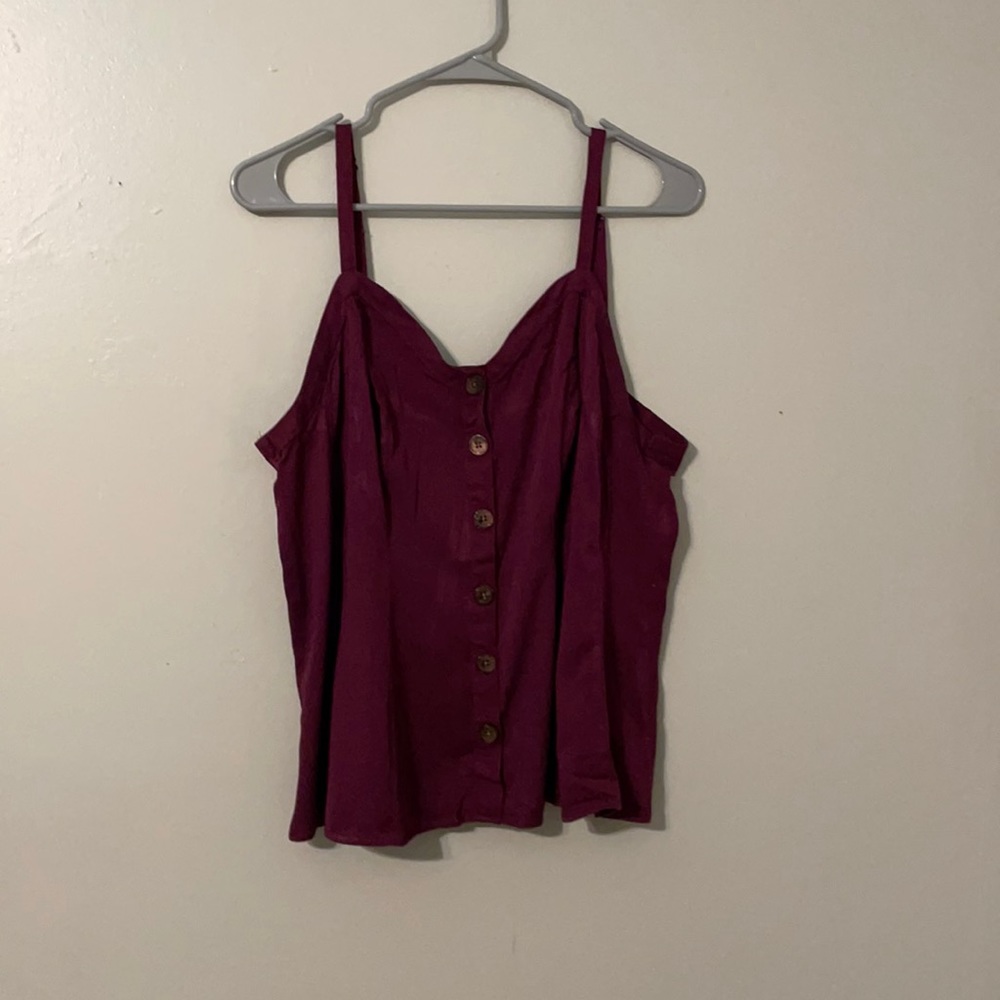 Torrid purple button up camisole top size 1